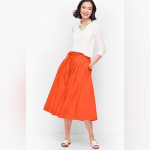 NWOT Talbots poplin button front midi skirt size 14P